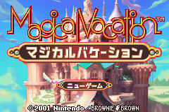 Magical Vacation title screen for GameBoy Advance